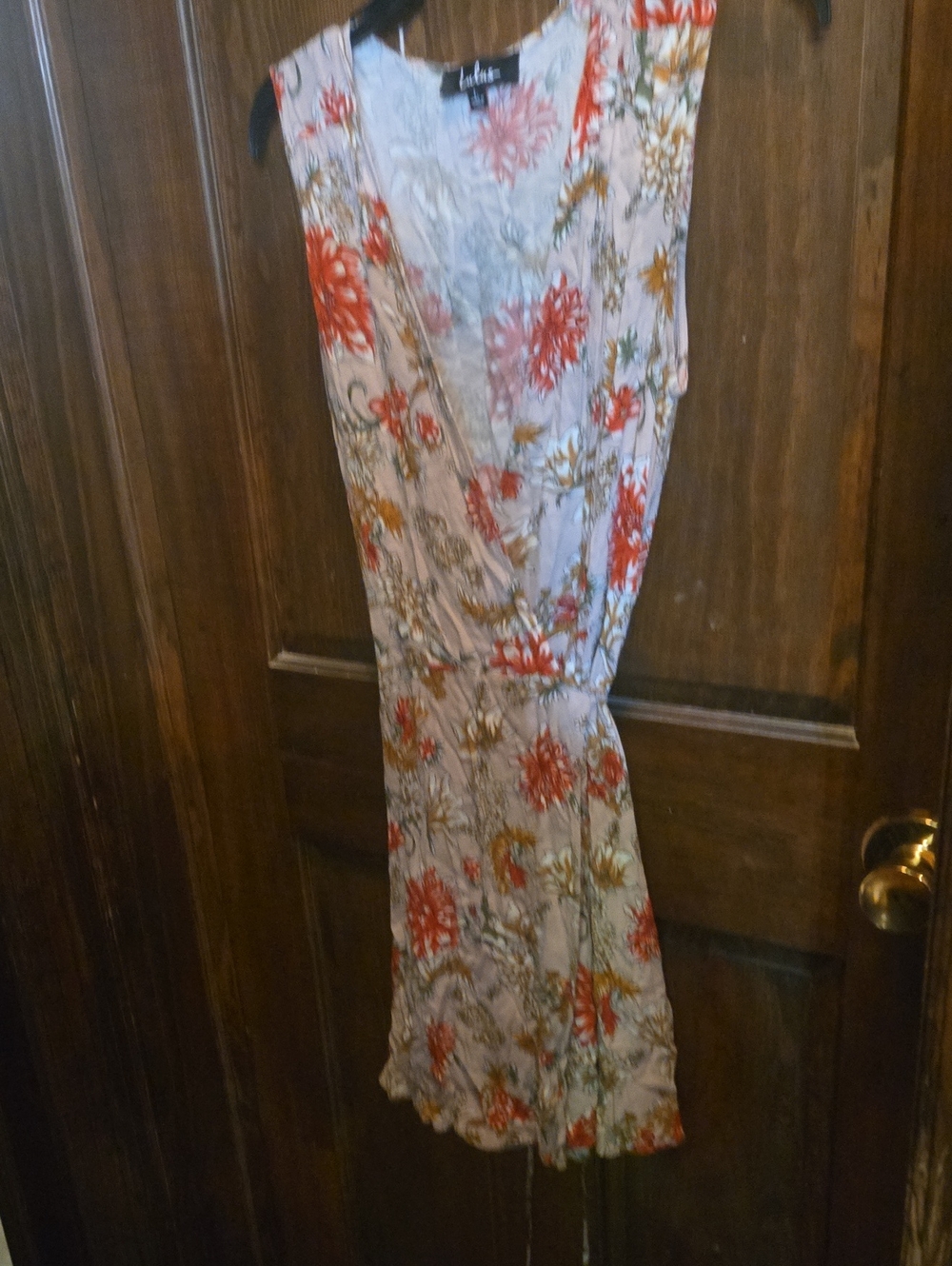 Lulas Cream Mini Dress with Coral Floral Print